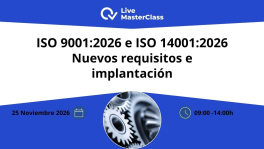 Curso de  Nuevos requisitos ISO 9001:2026 e ISO 14001:2026